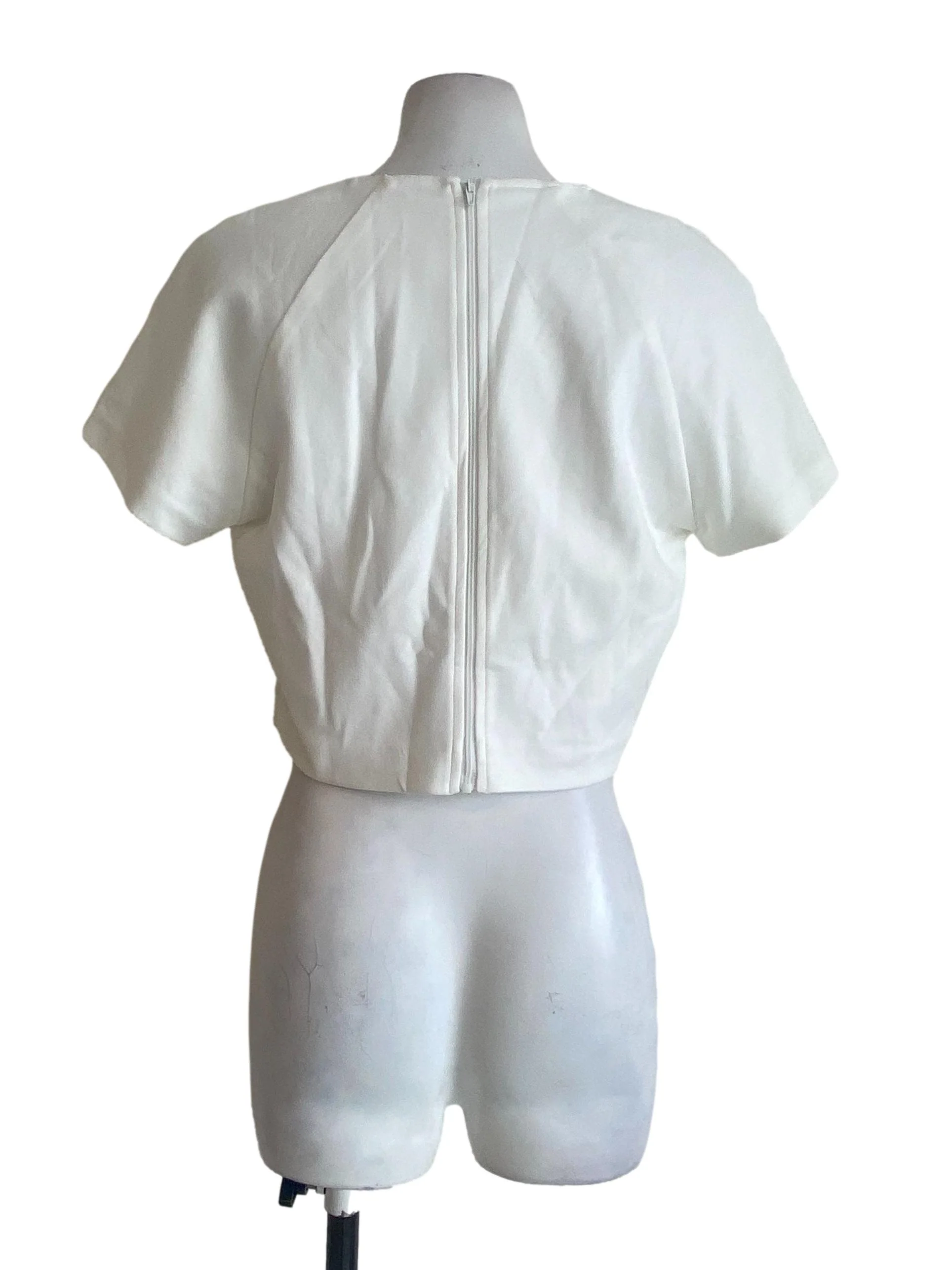 White Square Neck Crop Top - Image 2