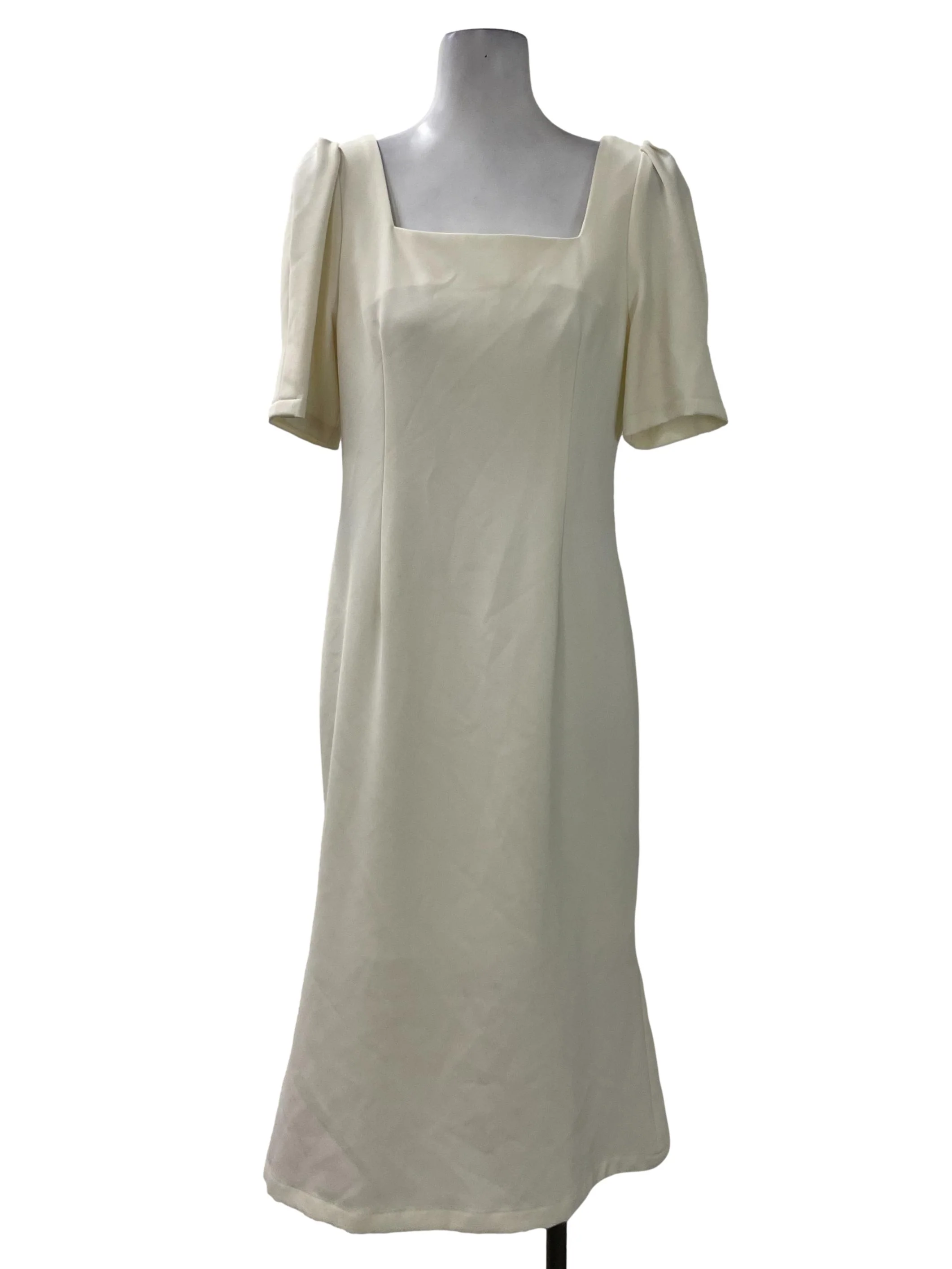 White Square Neck Dress