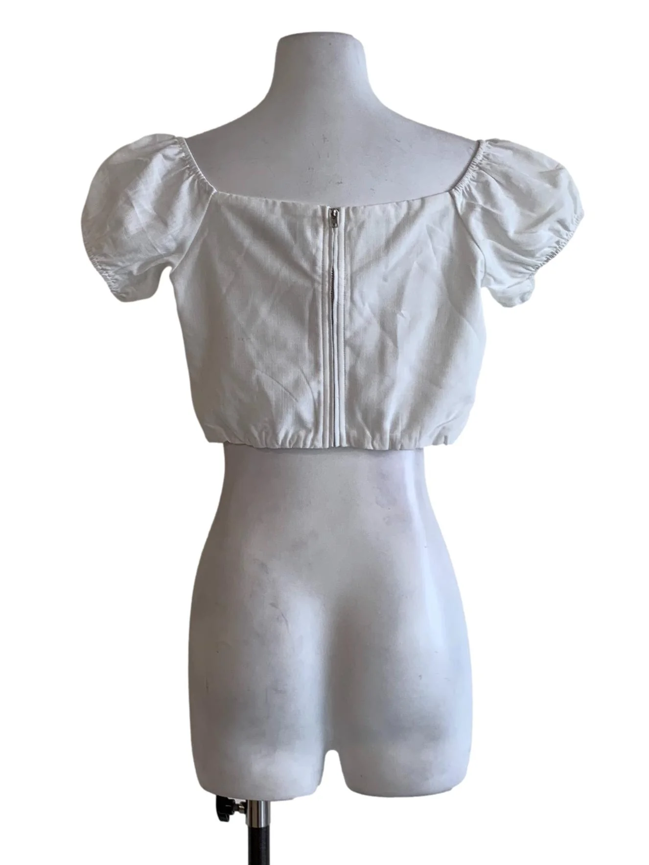 White Square Neckline Blouse - Image 2
