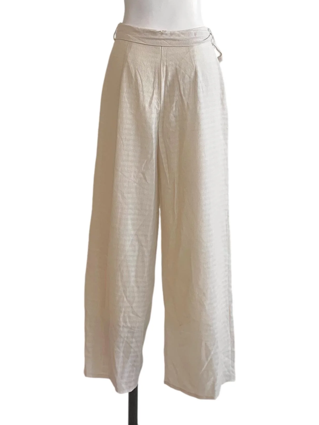 White Wide Leg Pants - Image 2