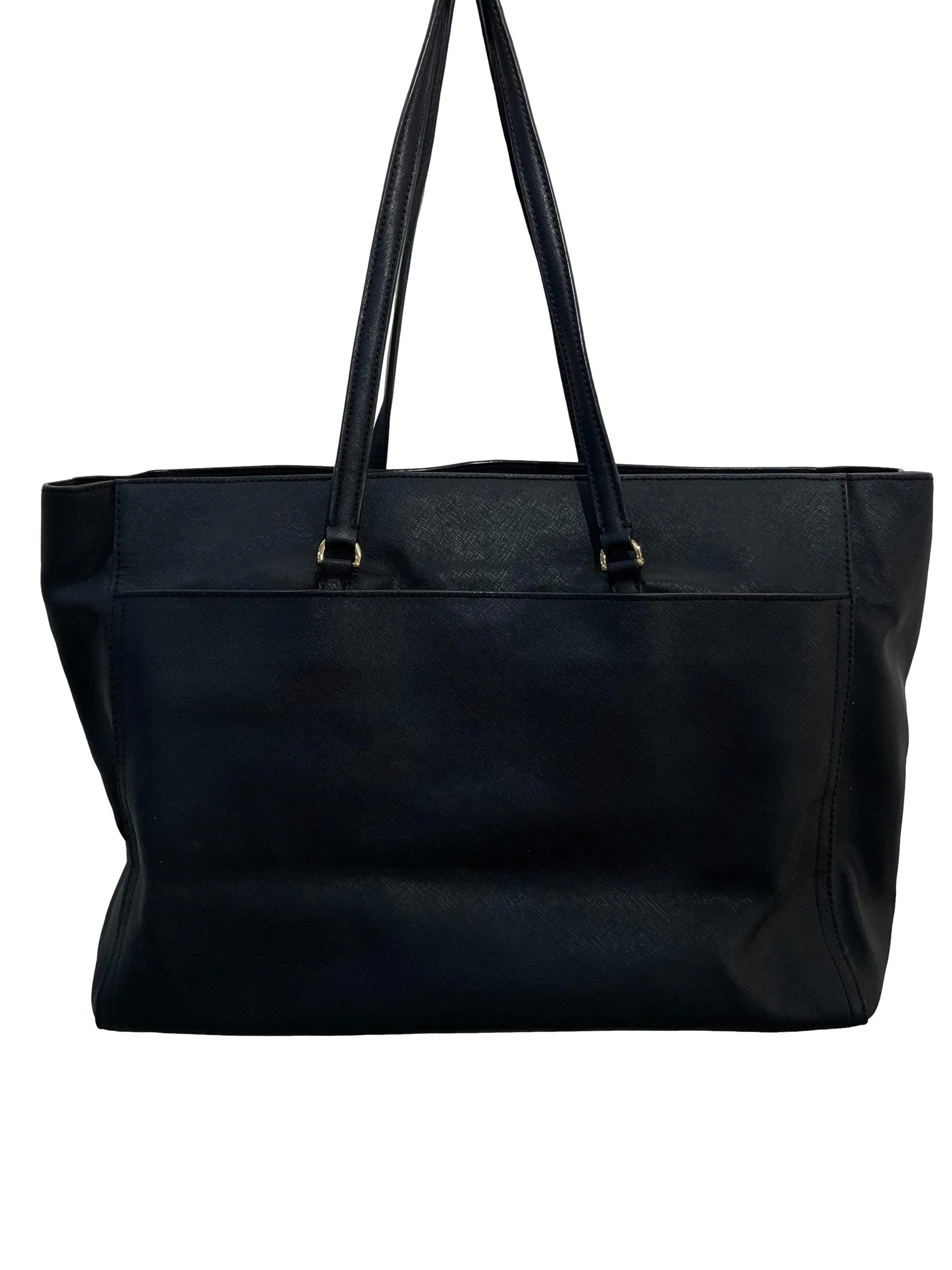Womens Black Double Handle Inner Pocket Shoulder Bag - Image 2