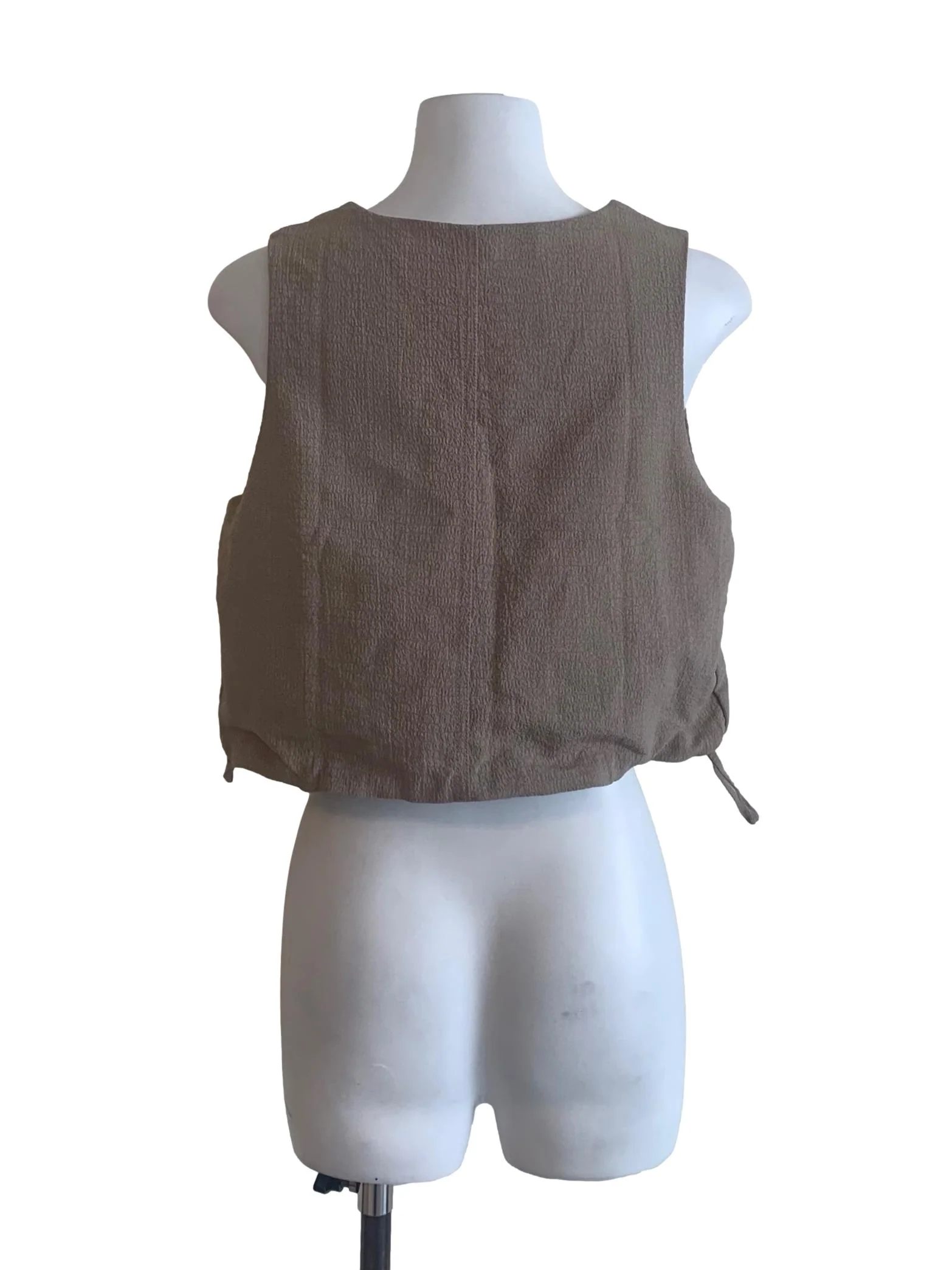 Wood Brown Deep V Neck Vest - Image 2