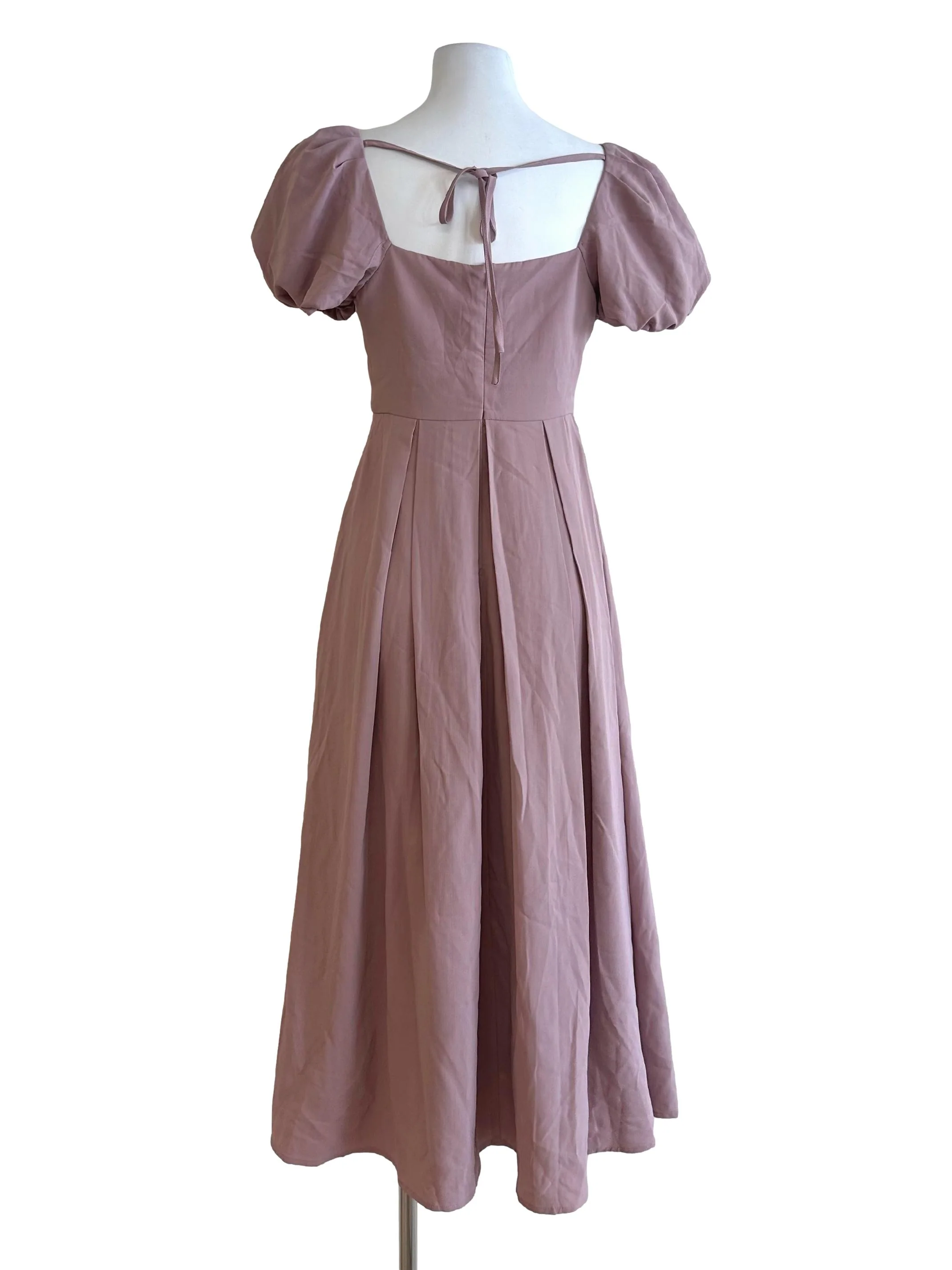Yam Purple Box Pleated Empire Dress - Image 2