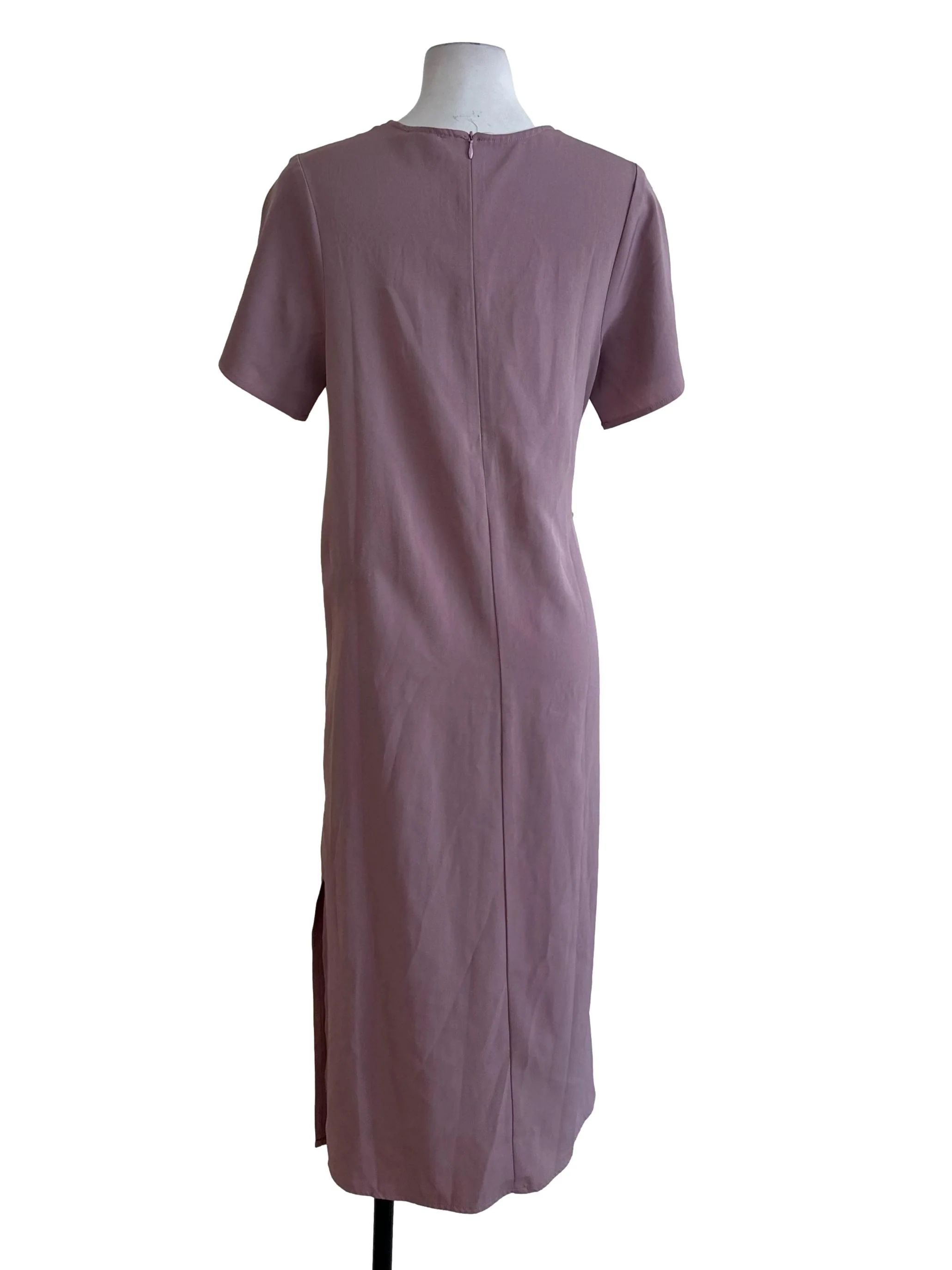 Yam Purple Round Neck Side Tie Dress - Image 2