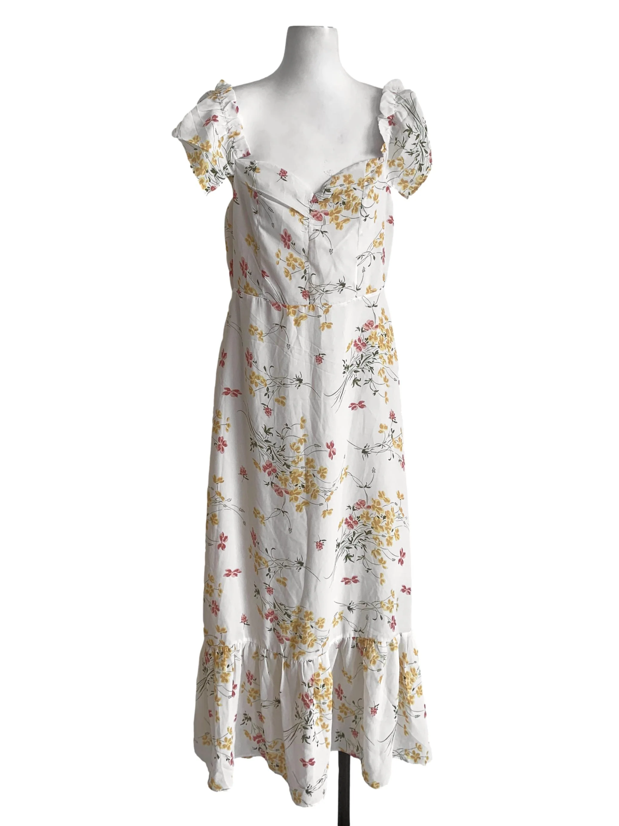 Yellow Floral Pattern Dress