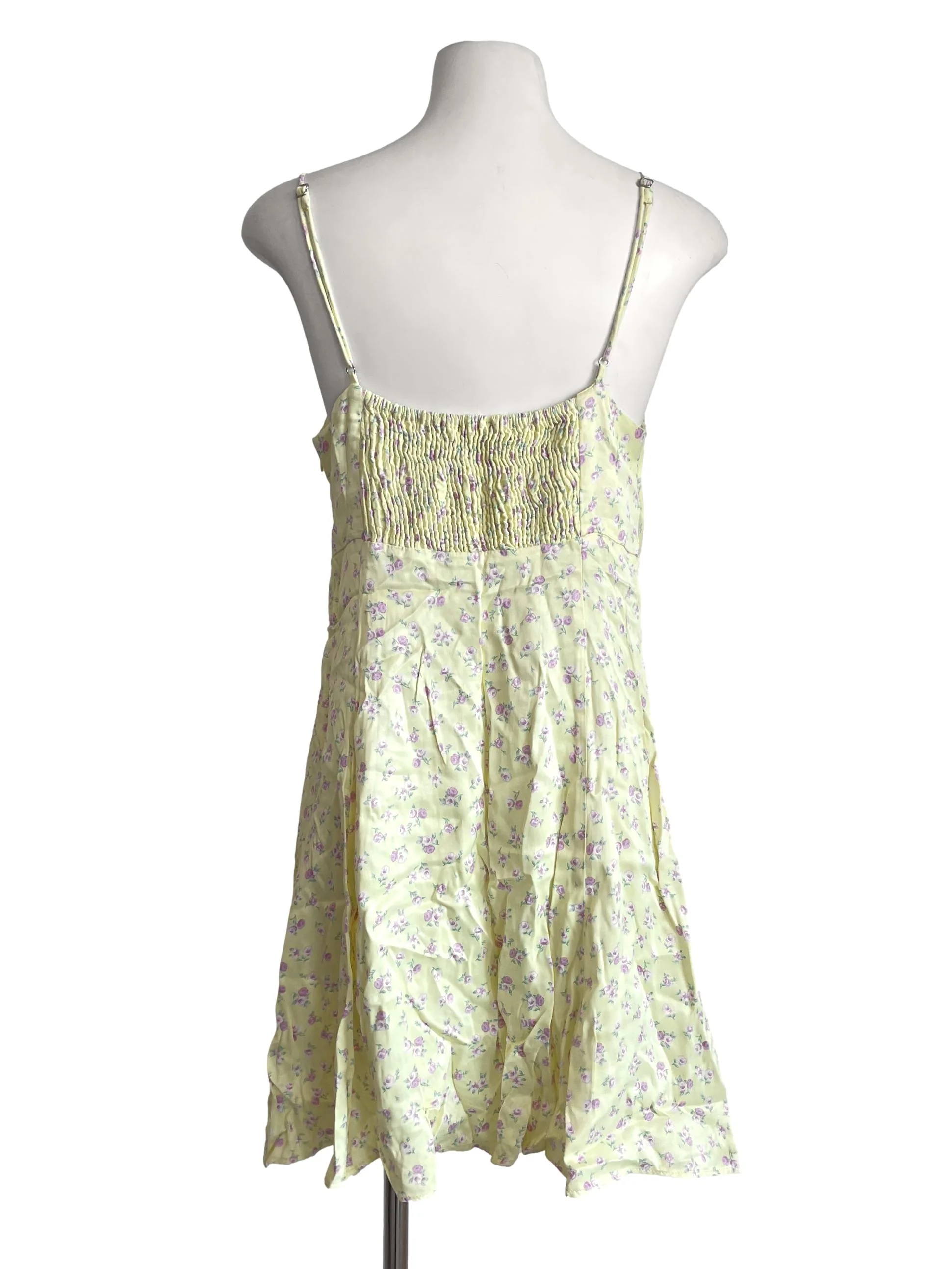 Yellow Mini Dress With Pink Floral - Image 2