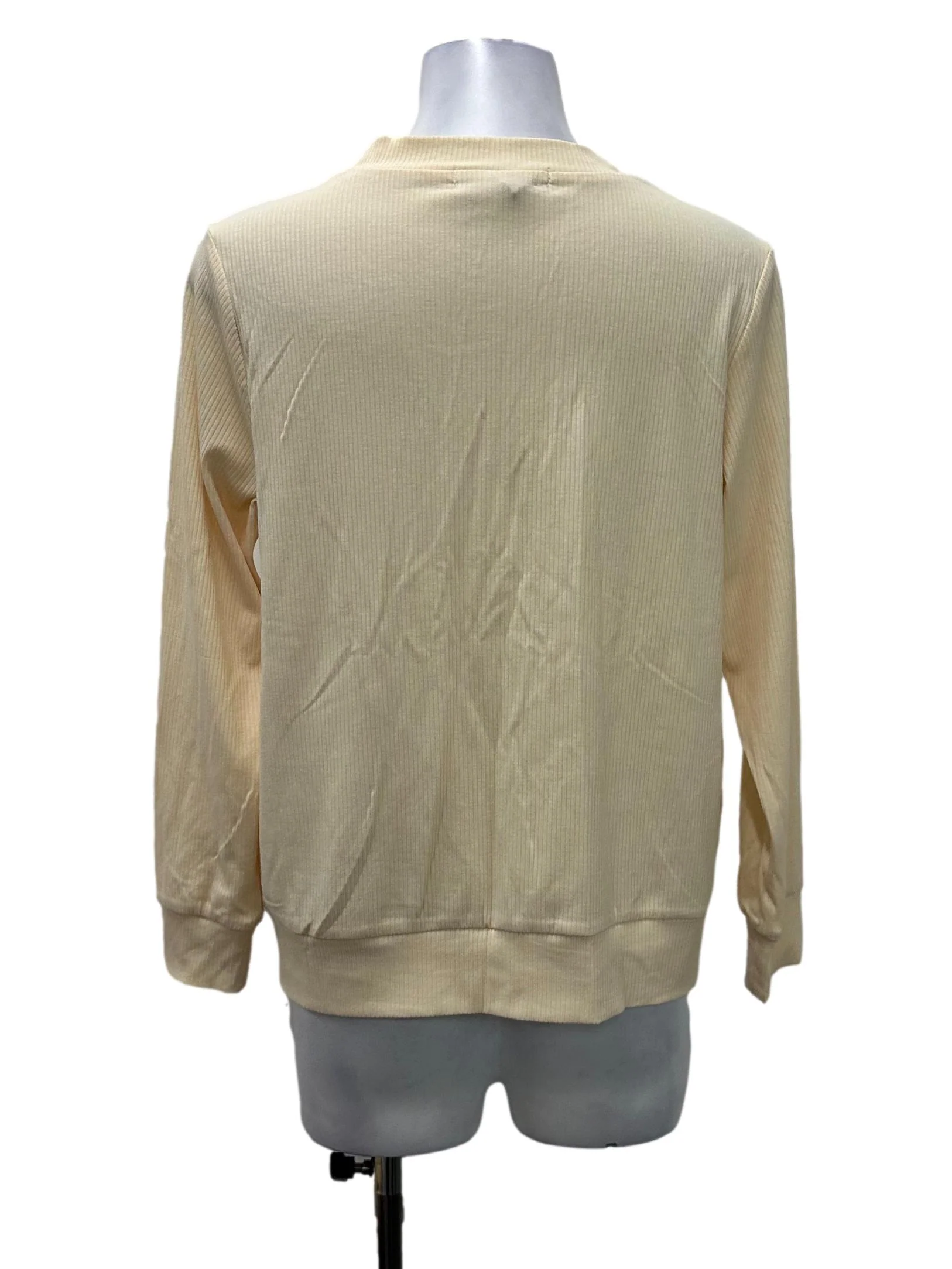 Yellow Ribbed Button Cardigan - Image 2