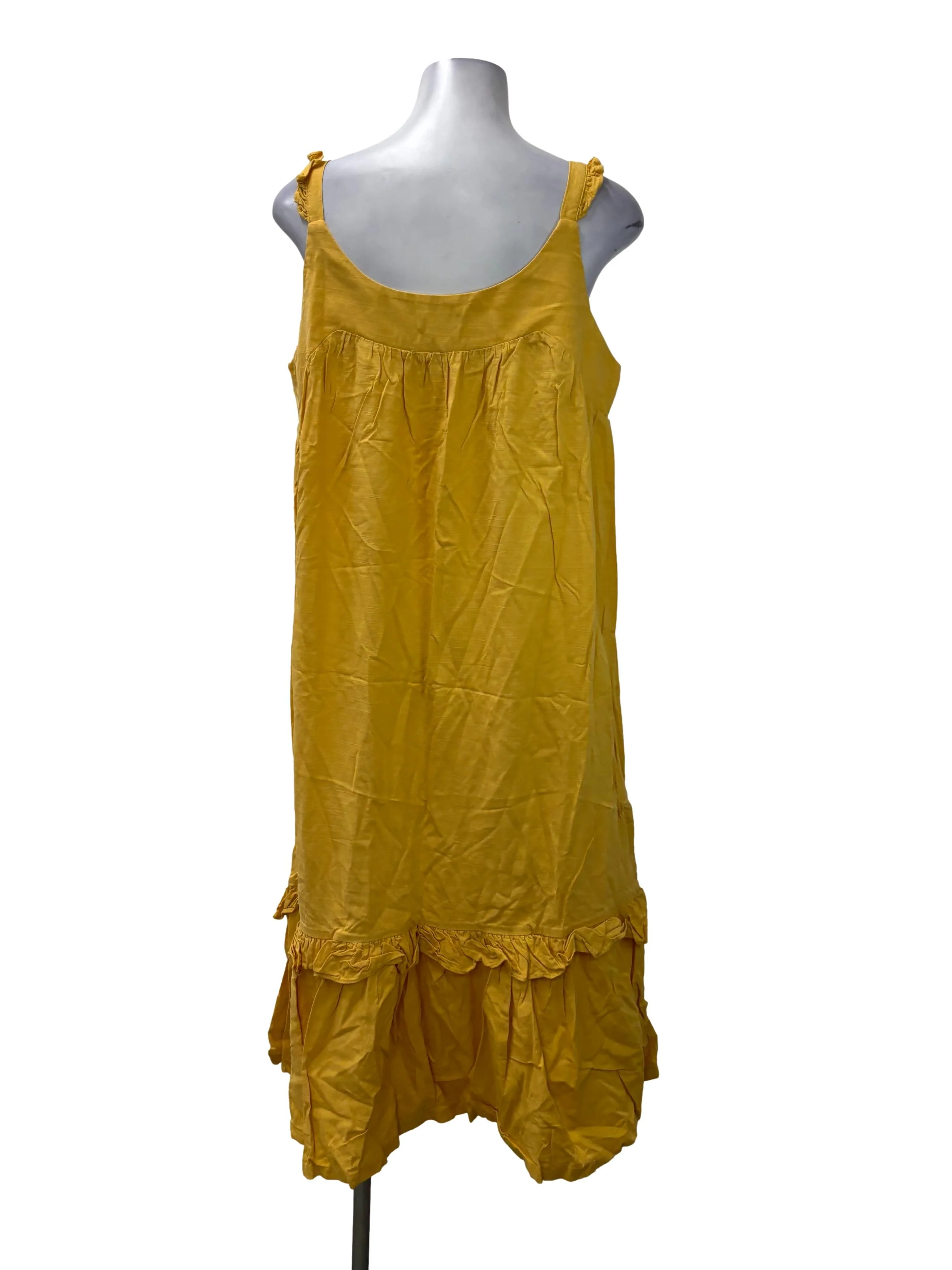Yellow Scoop Sleeveless Midi Dress - Image 2