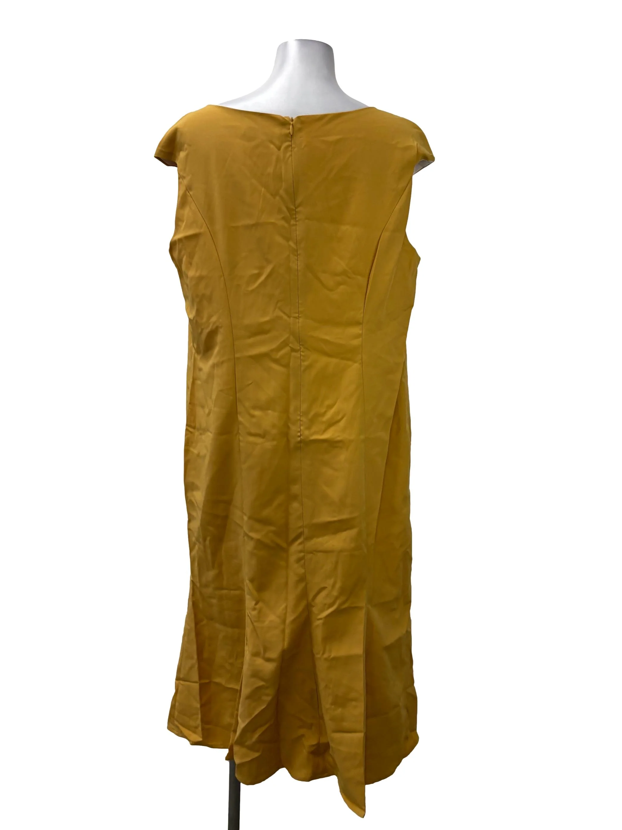 Yellow V-Neck Sleeveless Midi Dress - Image 2